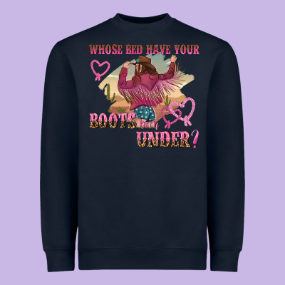 Whose Bed Have Youre Boots Been Under Heavyweight Sweatshirt Designed By Nancycooperartshop