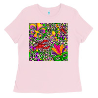 Bubblegum Pink mardi gras crawfish leopard  seamless pattern Ladies Tee - FaDigitalArtStudio