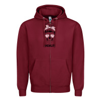 Burgundy Pink Flower Mom Skull Zipper Hoodie - Bettercallsaul