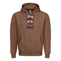 Chestnut Pink Flower Mom Skull Zipper Hoodie - Bettercallsaul
