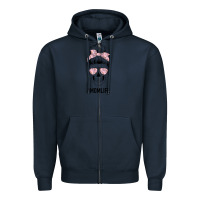 Navy Pink Flower Mom Skull Zipper Hoodie - Bettercallsaul