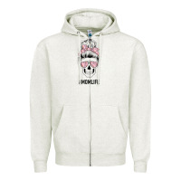 Pink Flower Mom Skull Zipper Hoodie | Teevron