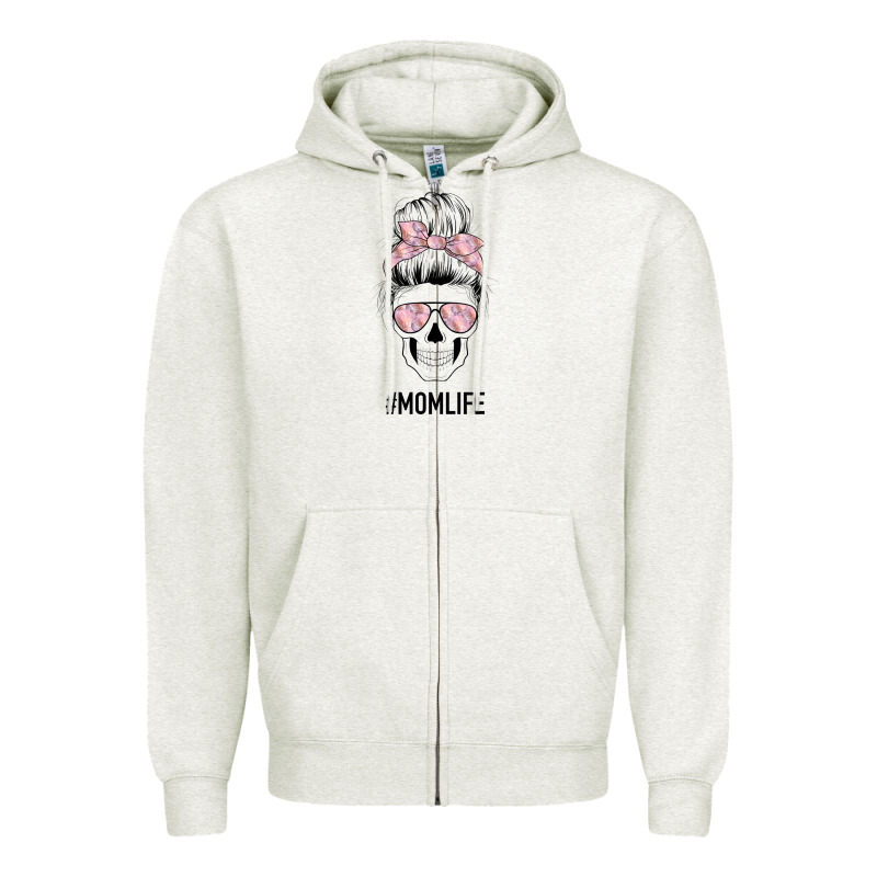 Pink Flower Mom Skull Zipper Hoodie by Bettercallsaul | Teevron