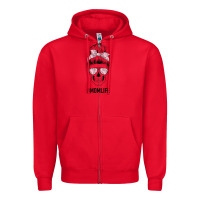 Red Pink Flower Mom Skull Zipper Hoodie - Bettercallsaul