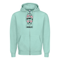 Seafoam Pink Flower Mom Skull Zipper Hoodie - Bettercallsaul