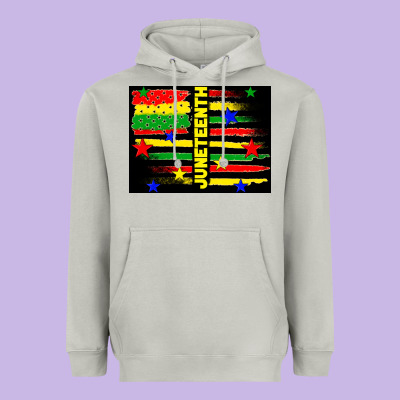 Juneteenth American Flag Heavyweight Hoodie Designed By Tumblerdesignbyshophia