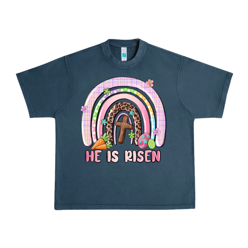 He Is Risen Easter Rainbow Urban Heavy Tee by MaliasSmallBusiness | Teevron