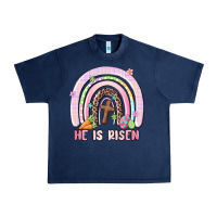 Navy he is risen easter rainbow Urban Heavy Tee - MaliasSmallBusiness