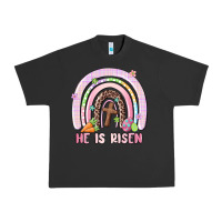 Pigment Black he is risen easter rainbow Urban Heavy Tee - MaliasSmallBusiness