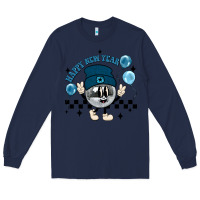 Navy happy new year disco ball Long Sleeve Tee - MaliasSmallBusiness
