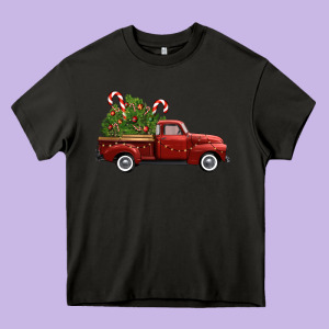Christmas Trees Truck Heavy Core Tee Designed By Fadigitalartstudio