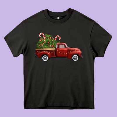 Christmas Trees Truck Heavy Core Tee Designed By Fadigitalartstudio