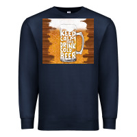 Navy keep calm and drink cold beer Premium Sweatshirt - TumblerDesignByShophia