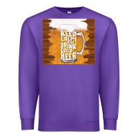 Purple keep calm and drink cold beer Premium Sweatshirt - TumblerDesignByShophia