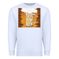White keep calm and drink cold beer Premium Sweatshirt - TumblerDesignByShophia