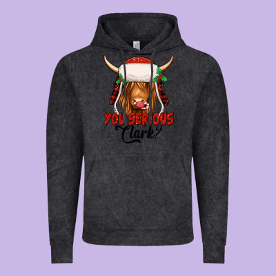 You Serious Clark Highland Cow Vintage Hoodie Designed By Jasminsmagicworld