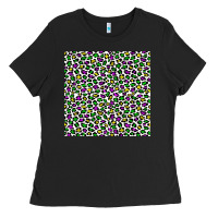 Black mardi gras leopard  seamless pattern Ladies Tee - FaDigitalArtStudio