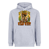 Heather Grey Welcome to the wild west Cowboy boots Heavyweight Hoodie - HowdyJamesFarm