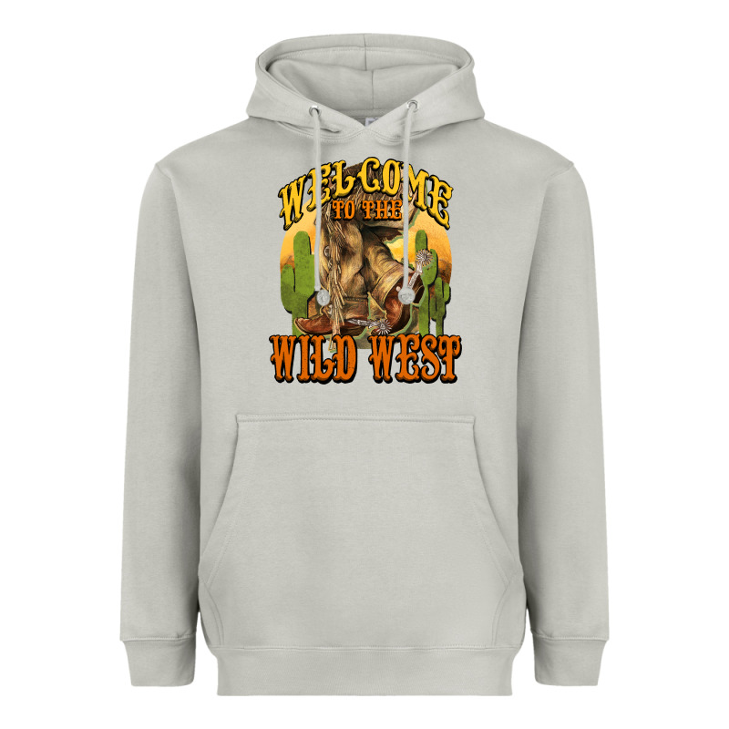 Welcome To The Wild West Cowboy Boots Heavyweight Hoodie by HowdyJamesFarm | Teevron