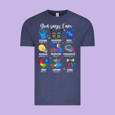 God Says I Am Autism Vintage Tee Designed By Jahusdesignshop