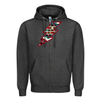 Charcoal Heather Western Aztec Pattern Lightning Zipper Hoodie - Bettercallsaul