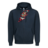 Navy Western Aztec Pattern Lightning Zipper Hoodie - Bettercallsaul
