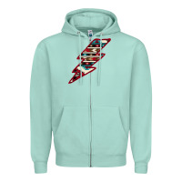 Seafoam Western Aztec Pattern Lightning Zipper Hoodie - Bettercallsaul