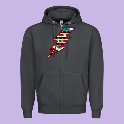 Western Aztec Pattern Lightning Zipper Hoodie Designed By Bettercallsaul