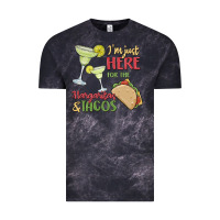 Cloud Black i'm here for the margaritas and tacos Vintage Tee - MaliasSmallBusiness