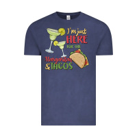 Vintage Denim i'm here for the margaritas and tacos Vintage Tee - MaliasSmallBusiness