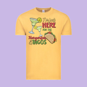 I'm Here For The Margaritas And Tacos Vintage Tee Designed By Maliassmallbusiness