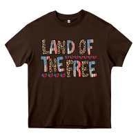 Chocolate Brown land of the free Heavy Core Tee - RacoonDesign