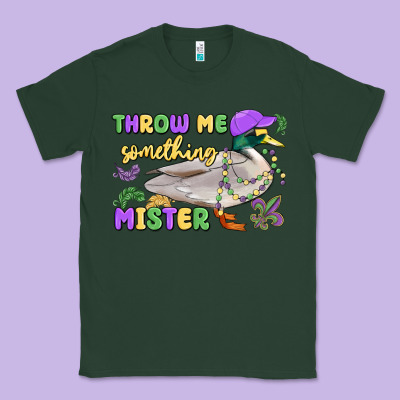 Throw Me Something Mister Mardi Gras Duck Classic Tee Designed By Maliassmallbusiness