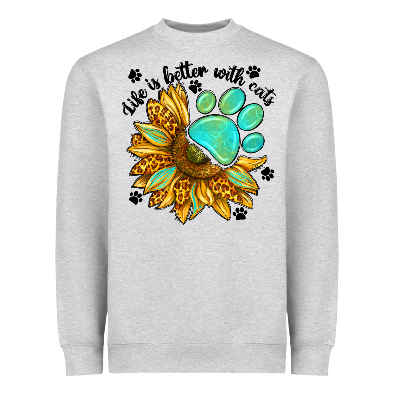 Life Is Better With Cats Heavyweight Sweatshirt by NancyCooperArtShop | Teevron