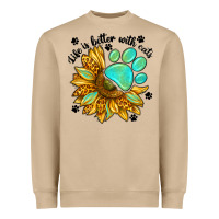Mushroom life is better with cats Heavyweight Sweatshirt - NancyCooperArtShop