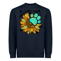 Navy life is better with cats Heavyweight Sweatshirt - NancyCooperArtShop