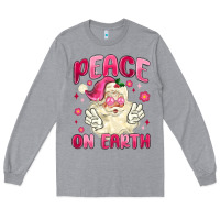 Heather Grey peace on earth Long Sleeve Tee - MaliasSmallBusiness