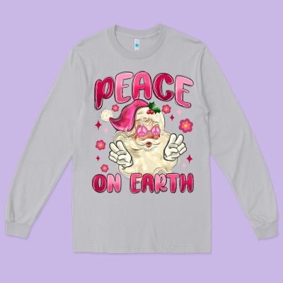 Peace On Earth Long Sleeve Tee Designed By Maliassmallbusiness
