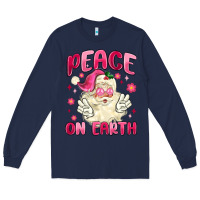 Navy peace on earth Long Sleeve Tee - MaliasSmallBusiness