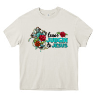 Cream leave judgin to jesus Heavy Core Tee - BarkalooDesign