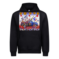Black Fourth Of July Truck American Flag Urban Hoodie - FaDigitalArtStudio