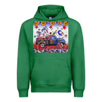 Emerald Fourth Of July Truck American Flag Urban Hoodie - FaDigitalArtStudio