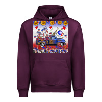 Mauve Wine Fourth Of July Truck American Flag Urban Hoodie - FaDigitalArtStudio