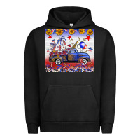 Pigment Black Fourth Of July Truck American Flag Urban Hoodie - FaDigitalArtStudio