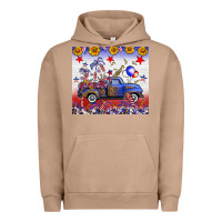 Pigment Burro Fourth Of July Truck American Flag Urban Hoodie - FaDigitalArtStudio