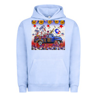 Pigment Grape Ice Fourth Of July Truck American Flag Urban Hoodie - FaDigitalArtStudio