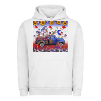 Pigment Lunar Rock Fourth Of July Truck American Flag Urban Hoodie - FaDigitalArtStudio