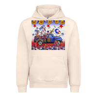 Sandshell Fourth Of July Truck American Flag Urban Hoodie - FaDigitalArtStudio