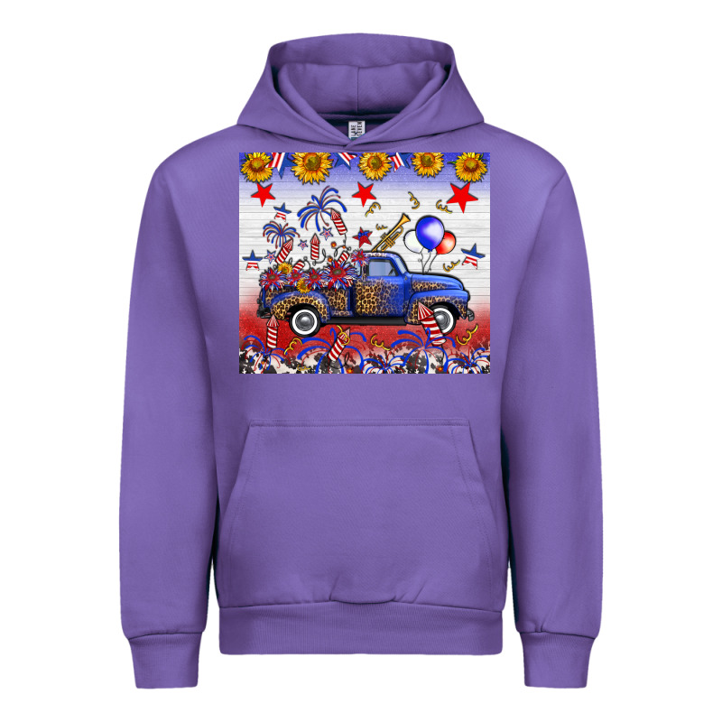 Fourth Of July Truck American Flag Urban Hoodie by FaDigitalArtStudio | Teevron