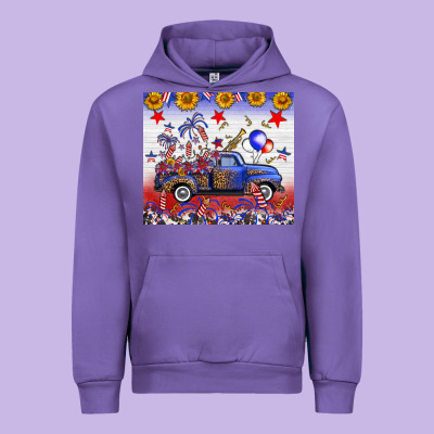 Fourth Of July Truck American Flag Urban Hoodie Designed By Fadigitalartstudio